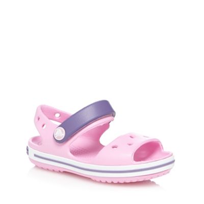 Crocs Girls' pink rip tape sandals